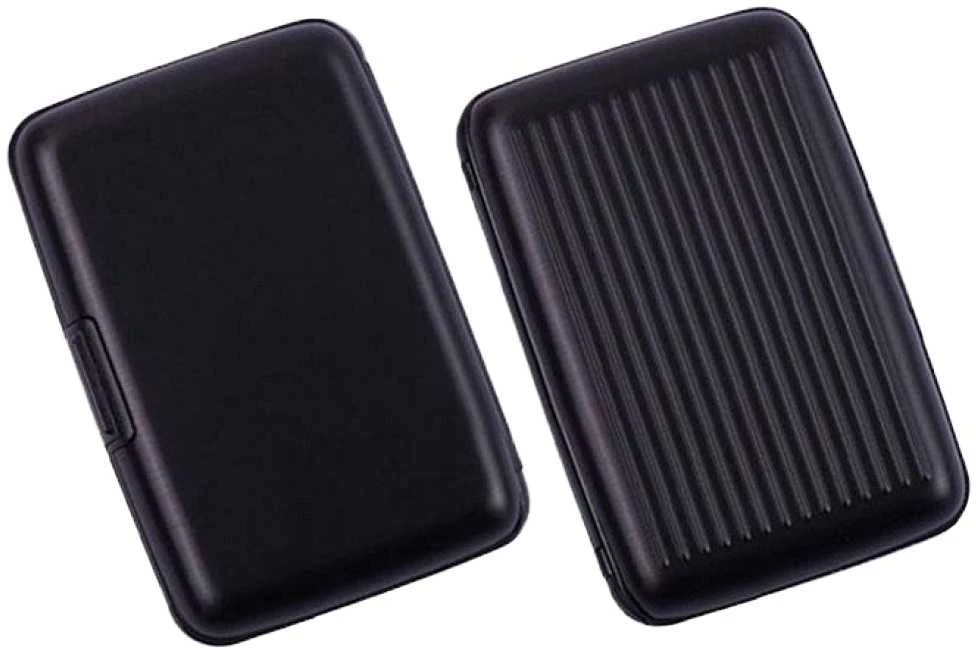 Aliumininis dokumentų dėklas su RFID apsauga, 11x7,5 cm, juodas