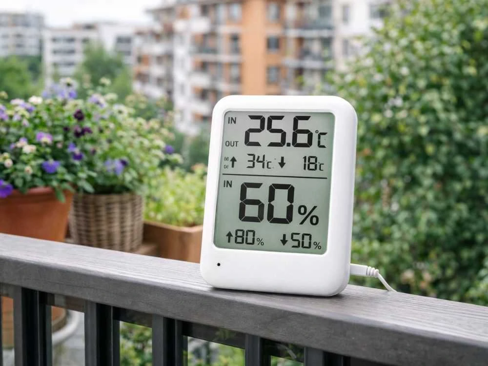Orų stotelė lcd termometras higrometras kambario ir lauko termometras