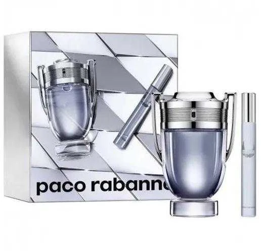 Paco Rabanne Invictus Eau De Toilette Purškiklis 100ml rinkinys vyrams 2 vnt