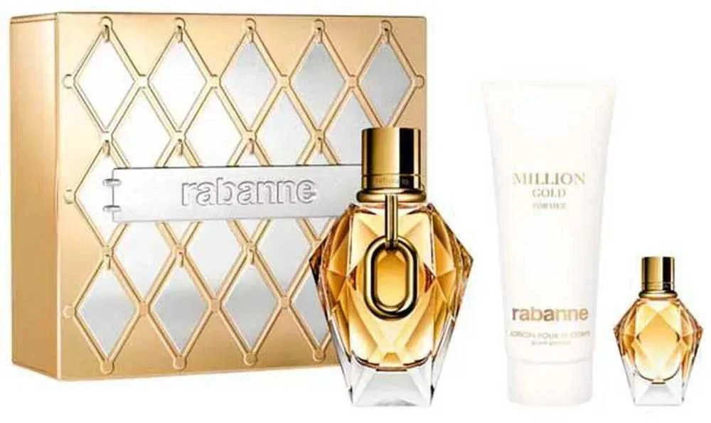 Paco Rabanne Million Gold For Her Papildomas EDP, 90 ml; Kūno losjonas, 100 ml; Parfuminis vanduo, 10 ml
