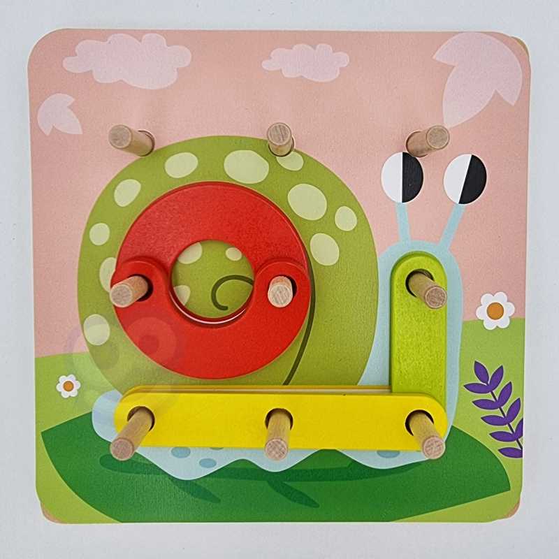 Dėlionė Tooky Toys Paimtas žaislinis medinis galvosūkių pagalvėlės PEGS Gyvūnų modeliai, skirti reprodukcijai FSC sertifikatas