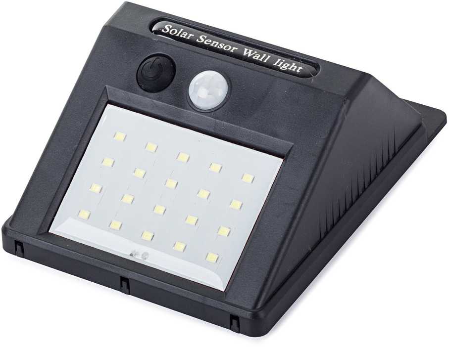 Saulės šviestuvas su judesio ir prieblandos jutikliu, 20 LED