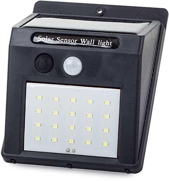 Saulės šviestuvas su judesio ir prieblandos jutikliu, 20 LED