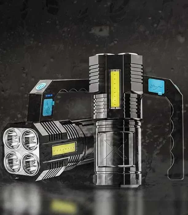 Pakraunamas LED žibintas, prožektorius, galingas, atsparus vandeniui, USB įkrovimas