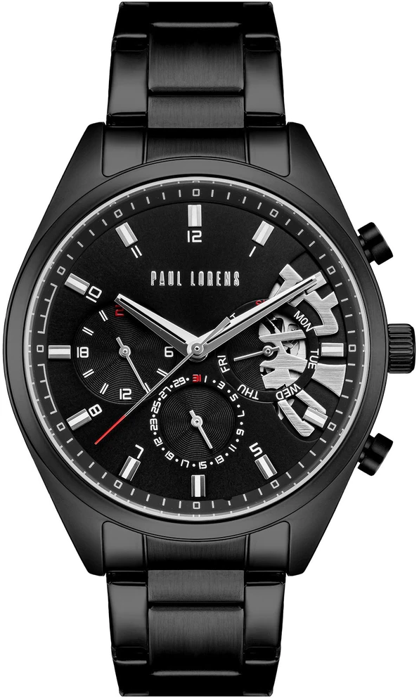 PAUL LORENS VYRIŠKAS LAIKRODIS - PL20003B-1A5 (zg387a) + DĖŽUTĖ