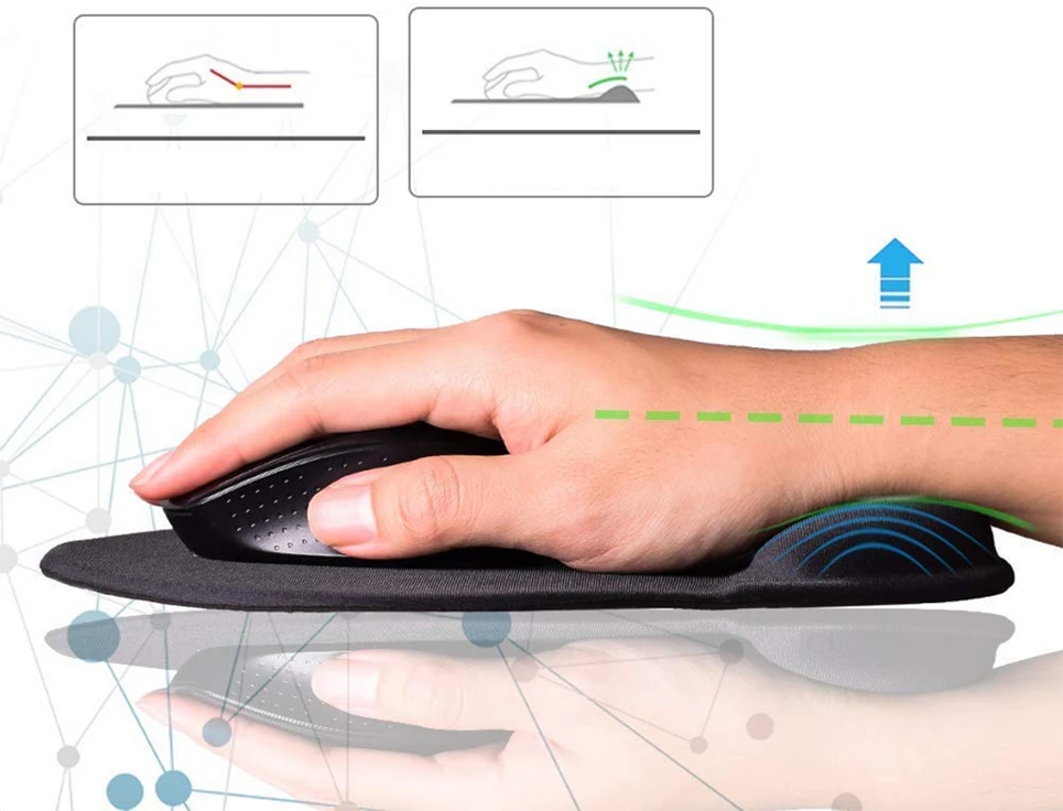 Fusion Accessories Ergonomiška gelinė pelės kilimėlis su riešo atrama