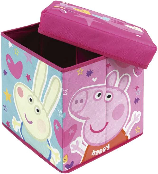 Peppa Pig žaislų konteineris / pufas - 30x30x30 cm