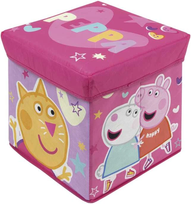 Peppa Pig žaislų konteineris / pufas - 30x30x30 cm