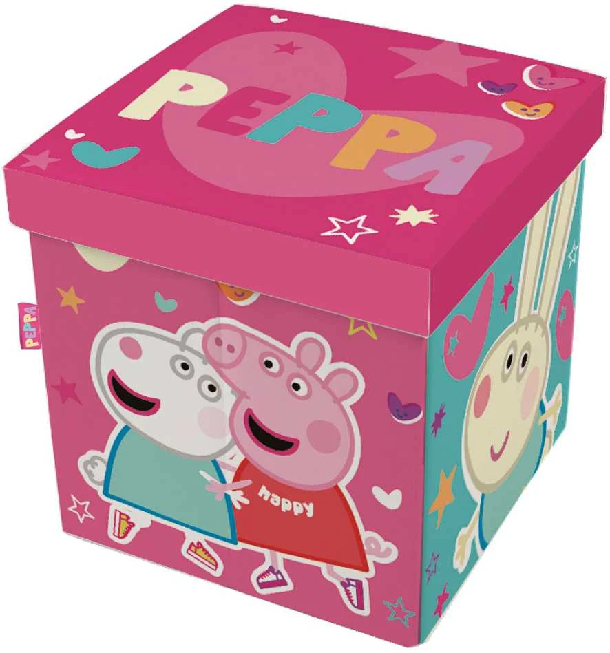 Peppa Pig žaislų konteineris / pufas - 30x30x30 cm