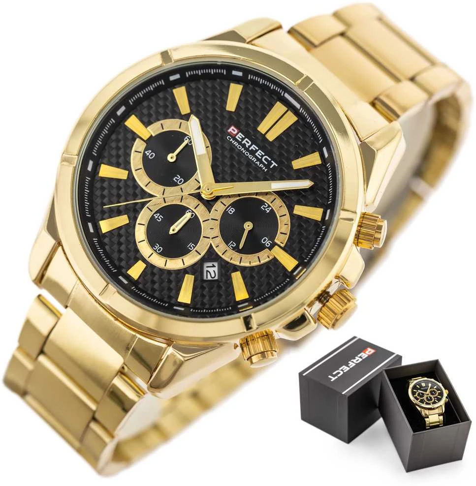 Perfect TOBULAS VYRIŠKAS LAIKRODIS M501CH-06 - CHRONOGRAFAS (zp381b) + DĖŽUTĖ
