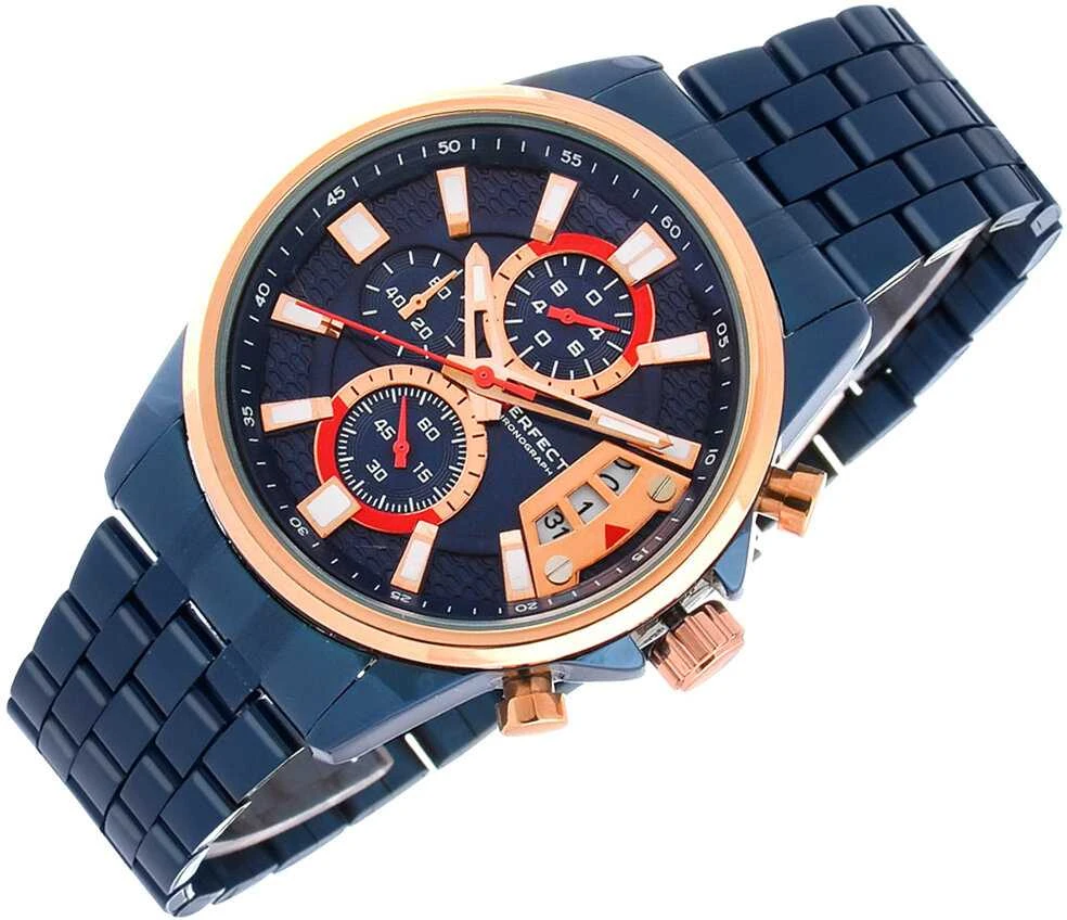 Laikrodis vyrams PERFECT M504CH-06 - CHRONOGRAF (zp383d) + dėžutė