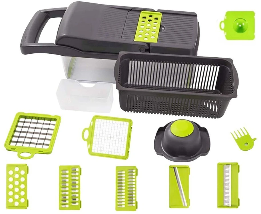 Daržovių ir vaisių pjaustyklė su 6 peiliais