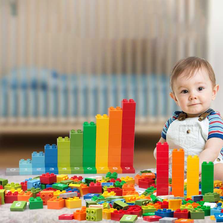 Plastikinių blokų rinkinys (56 blokai + 10 kortelių)