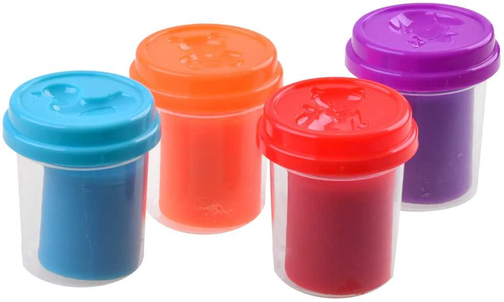 Plastiko masės 4 spalvos puodeliai