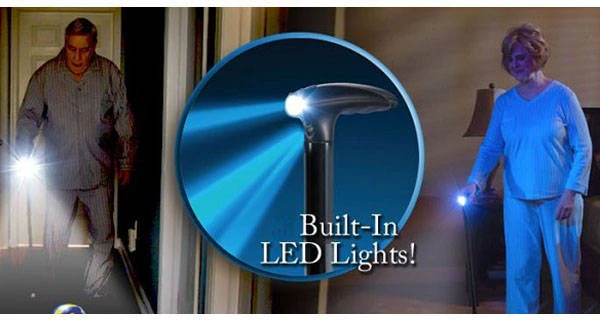 Lazda su LED žibintu ir atrama, reguliuojama, sulankstoma