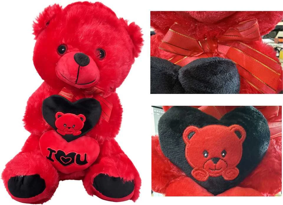 Pliušinis meškutis su „I love you“ širdiele