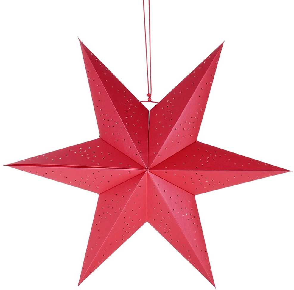 Christmas Gifts Popierinė Dekoratyvinė Žvaigždė 60 cm Raudona - Kalėdinis Ornamentas