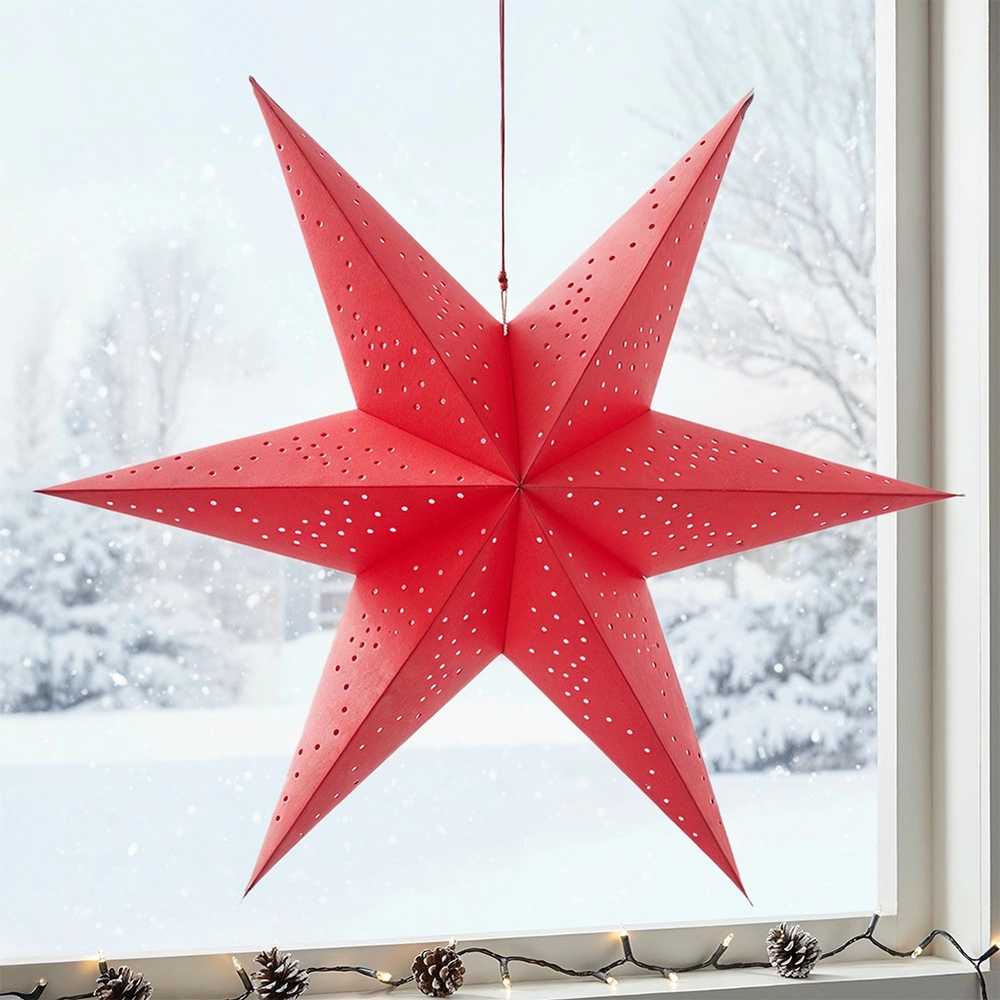 Christmas Gifts Popierinė Dekoratyvinė Žvaigždė 60 cm Raudona - Kalėdinis Ornamentas