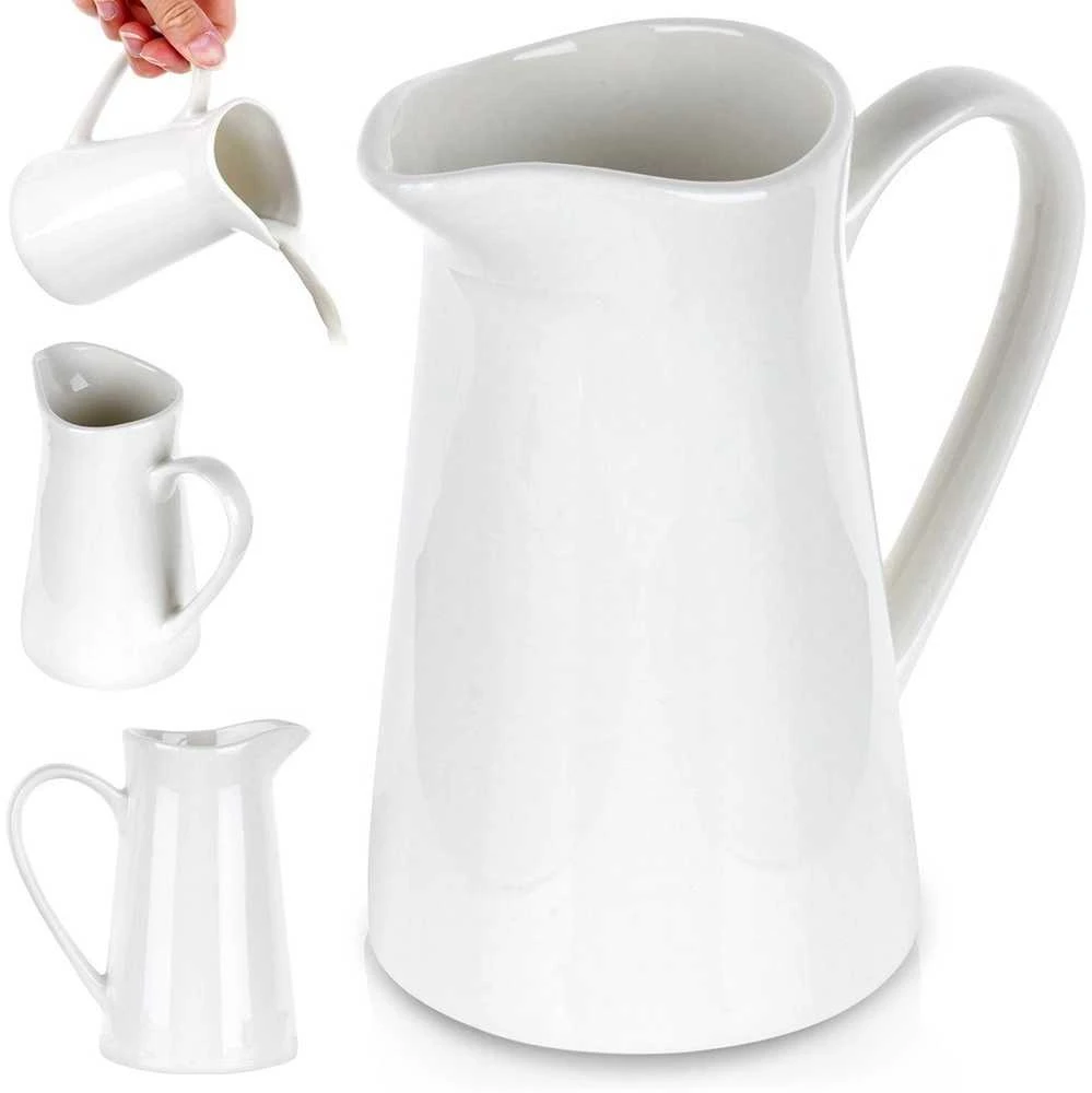 Porceliano pieno ąsotis 200 ml baltas