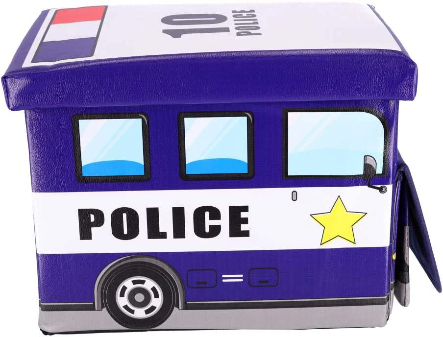 „Pouf“ žaislų konteineris - policijos automobilis