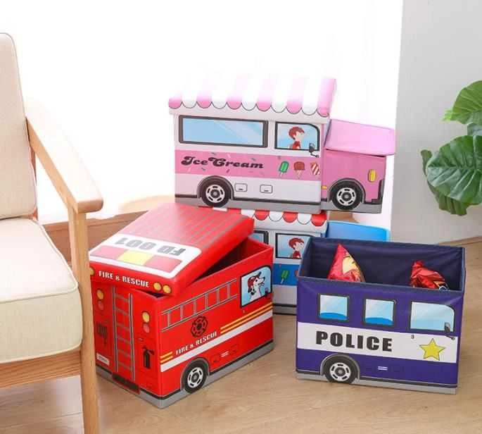 „Pouf“ žaislų konteineris - policijos automobilis