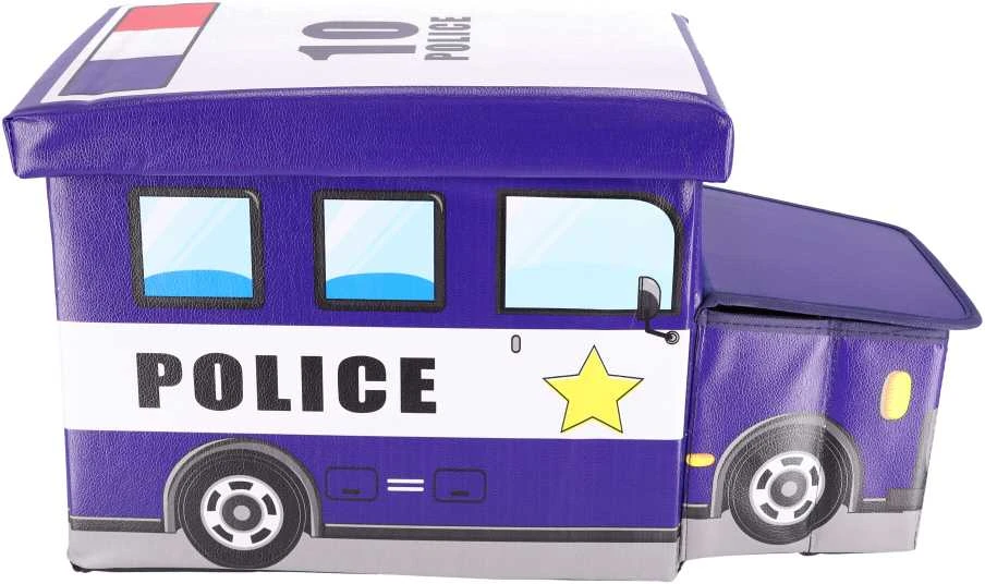 „Pouf“ žaislų konteineris - policijos automobilis