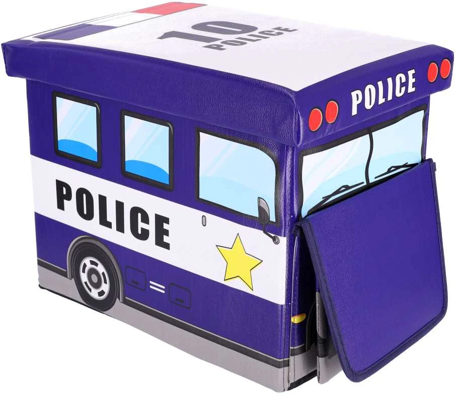 „Pouf“ žaislų konteineris - policijos automobilis