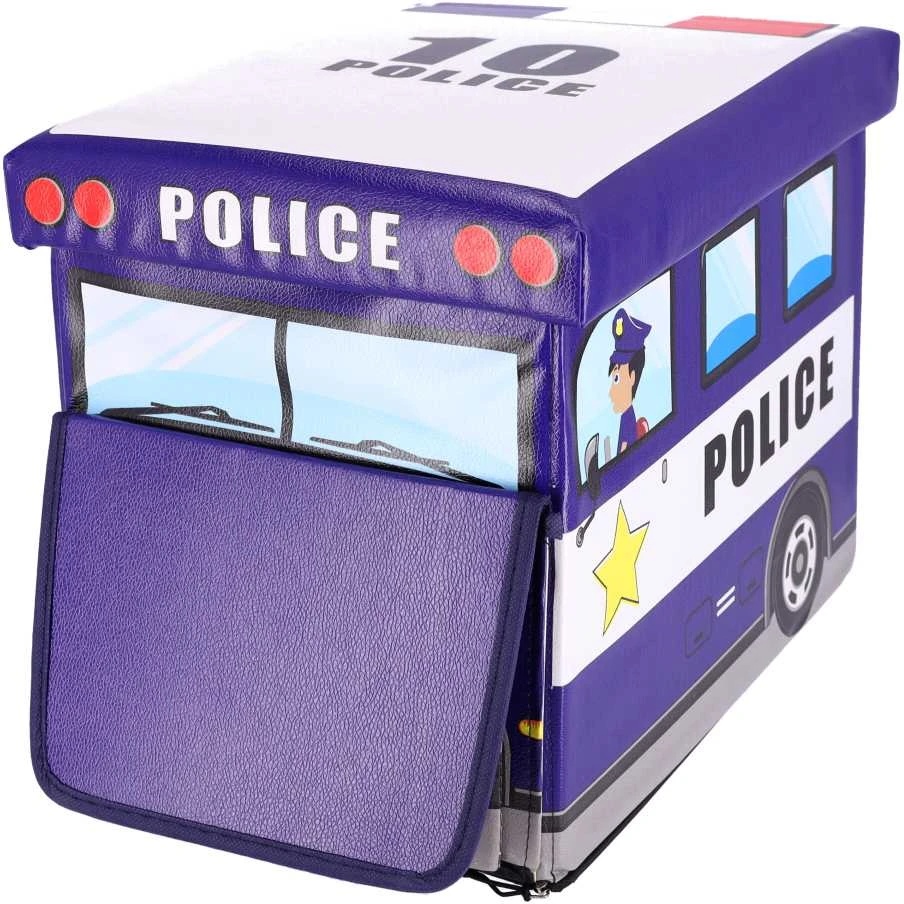„Pouf“ žaislų konteineris - policijos automobilis