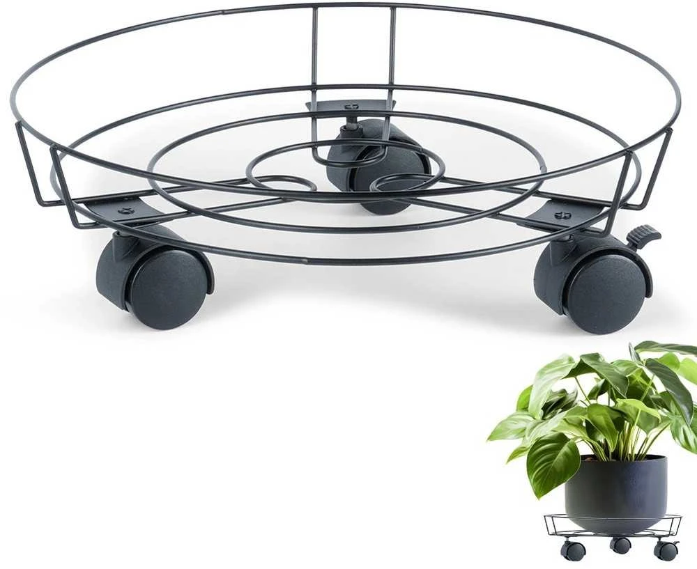 Mondex ProGarden Vazonų stovas su ratais 31,5 cm juodas