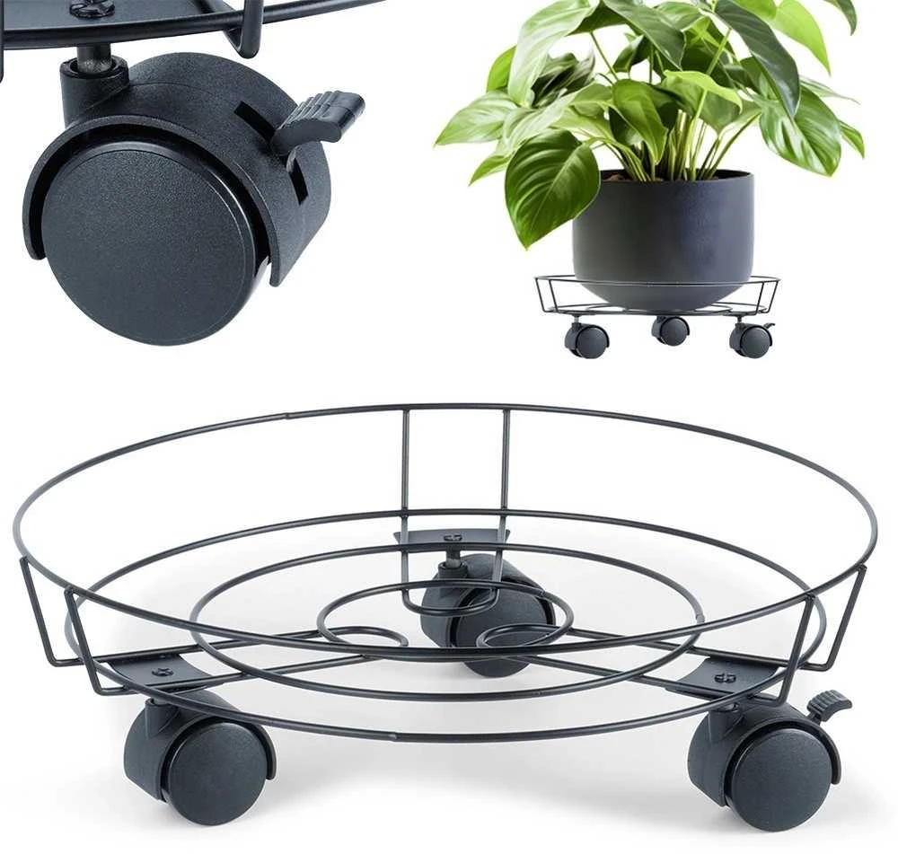 Mondex ProGarden Vazonų stovas su ratais 31,5 cm juodas