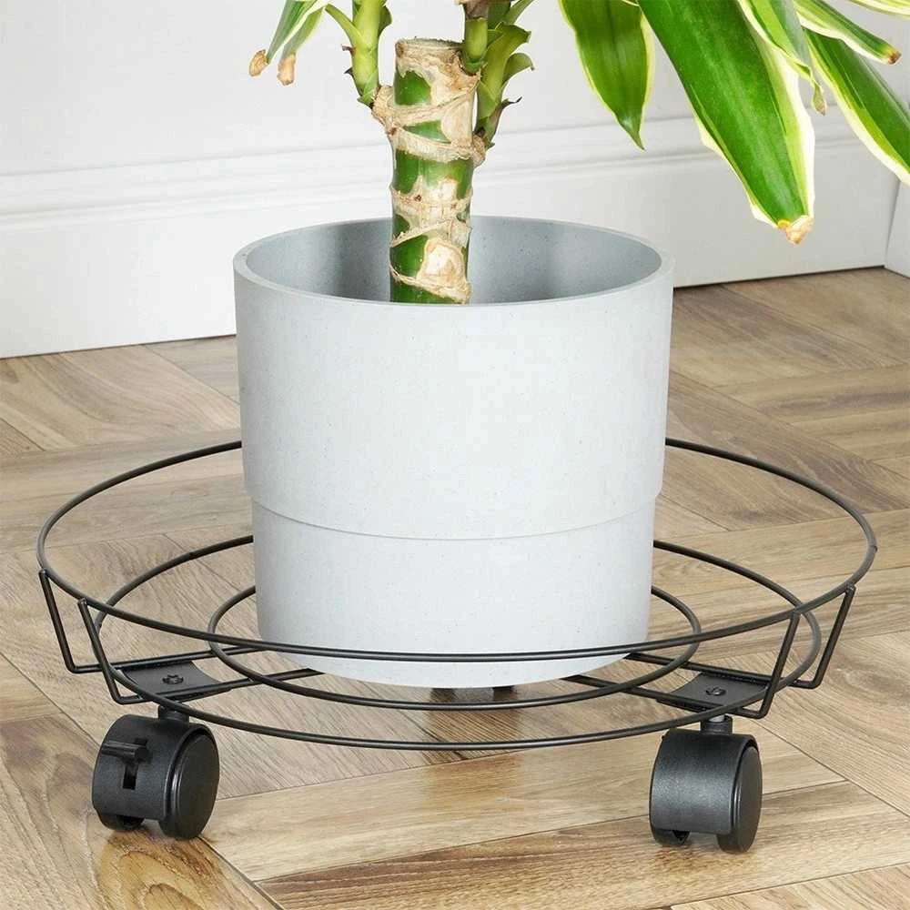 Mondex ProGarden Vazonų stovas su ratais 31,5 cm juodas