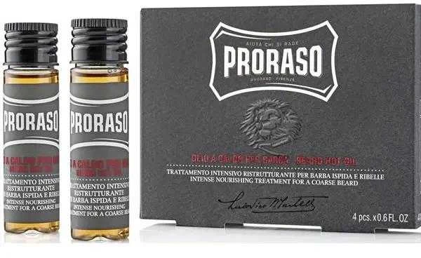 Proraso Wood & Spice Karštas aliejus barzdos priežiūrai, 4x17 ml