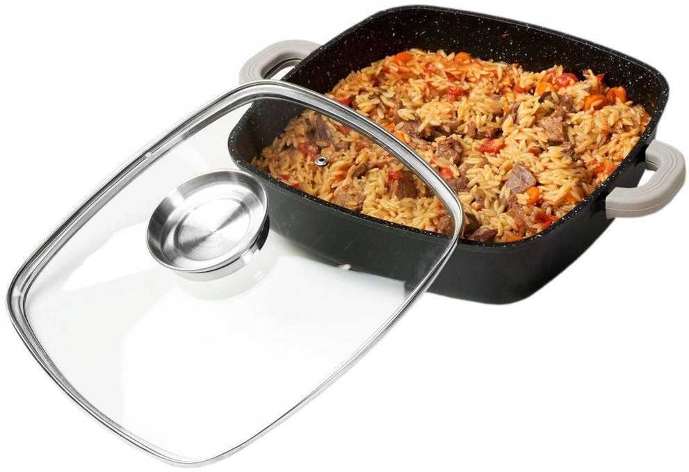 Nava Puodas granitas su stikliniu dangteliu FUNTZIO 28 cm, 4,7 l