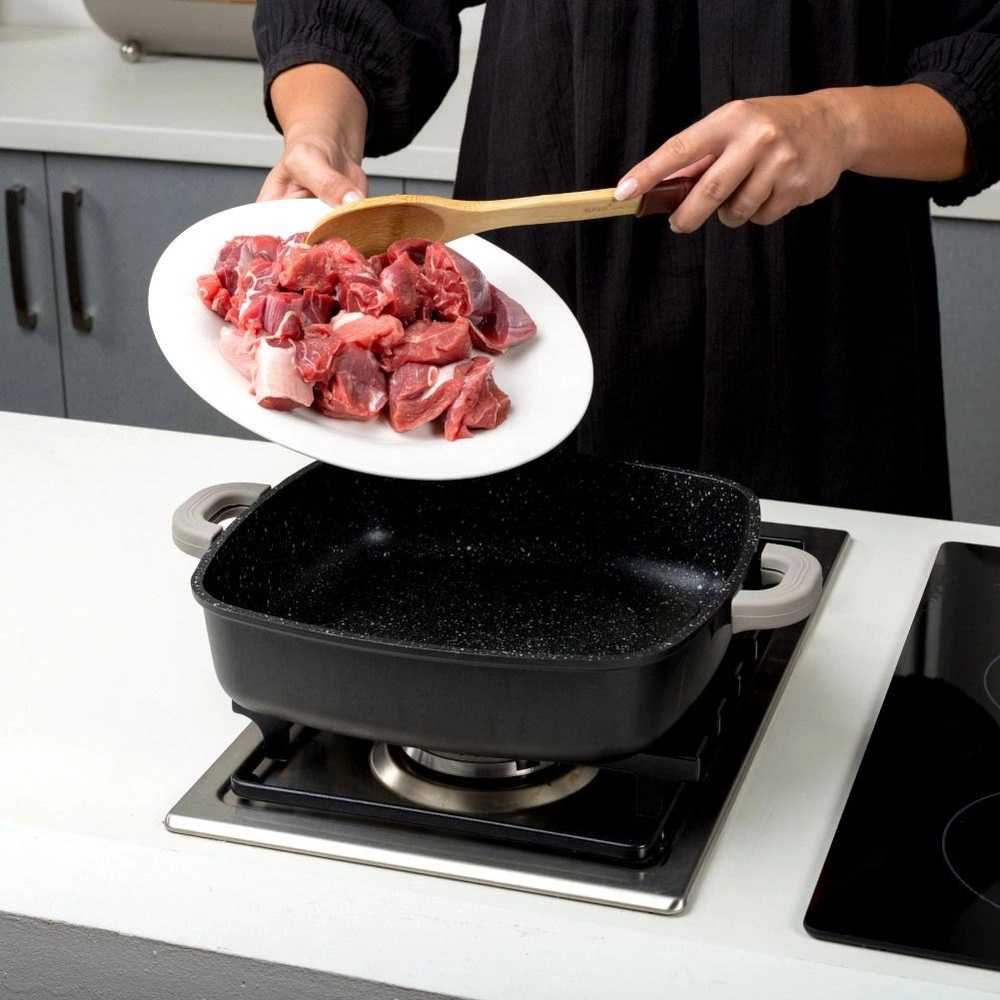 Nava Puodas granitas su stikliniu dangteliu FUNTZIO 28 cm, 4,7 l