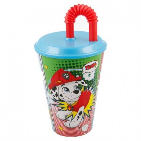 Puodelis Paw Patrol su šiaudeliais 430 ml