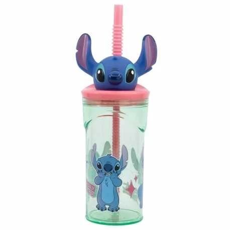 Puodelis su šiaudeliais,Stitch, 360 ml
