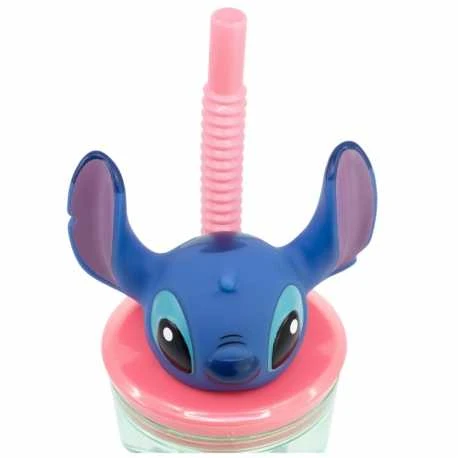 Puodelis su šiaudeliais,Stitch, 360 ml