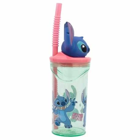 Puodelis su šiaudeliais,Stitch, 360 ml