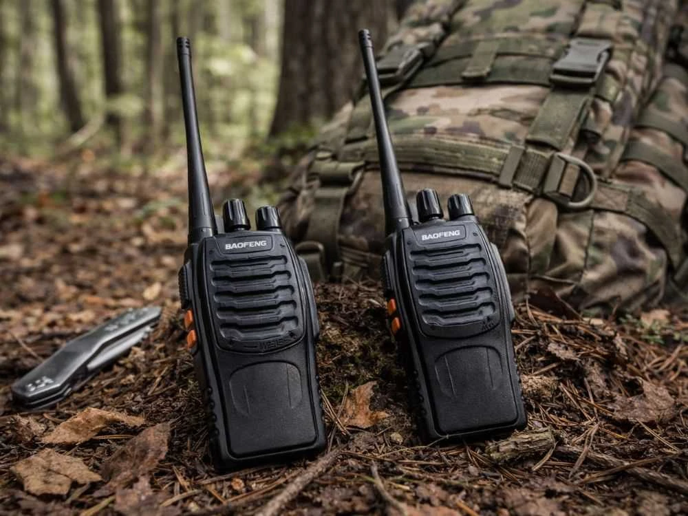 Racijos 2 vnt. „baofeng bf-888s“ trumpojo nuotolio ryšio radio aparatų rinkinys, didelis veikimo nuotolis iki 8 km, 1500 mah