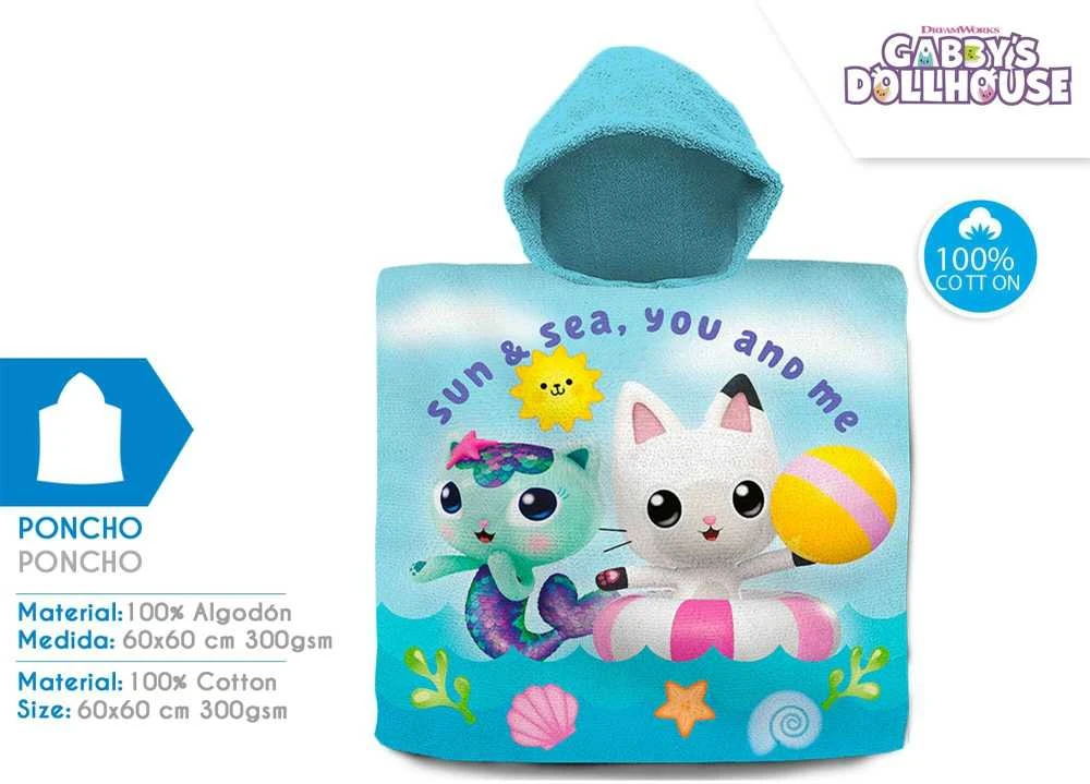 Kids Euroswan - Akcesoria licencyjne Gabby's Dollhouse pončas 60x120cm