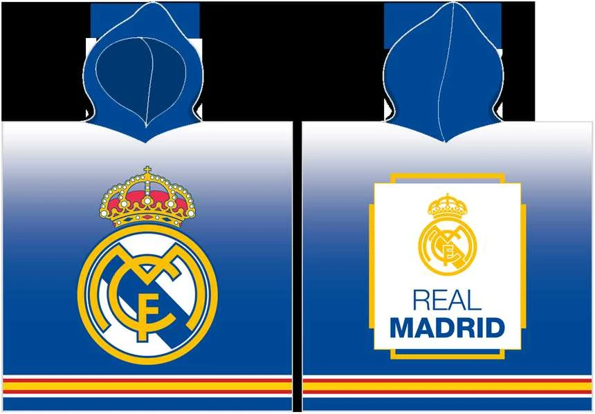 Real Madrid pončo rankšluostis su gobtuvu 60 x 120 cm