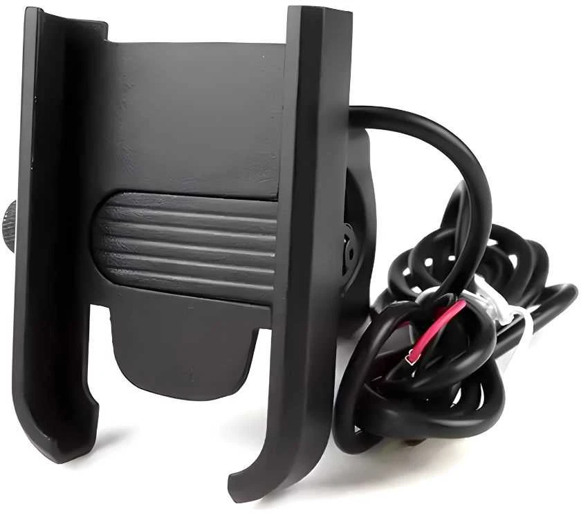 Reguliuojamas motociklo telefono laikiklis su USB įkrovimu
