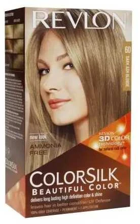 Plaukų dažai "Revlon Colorsilk" be amoniako 60 tamsiai pelenų blondinė