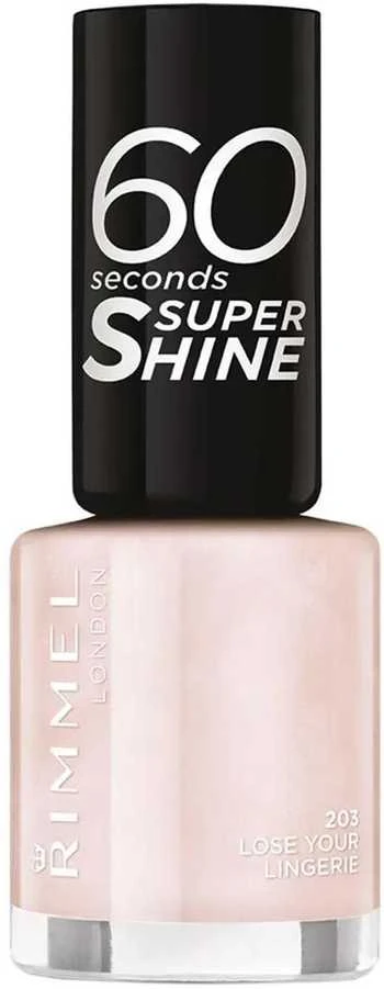 Rimmel London 60 Seconds Super Shine Nagų lakas Moterims 8 ml, 203 Lose Your Lingerie