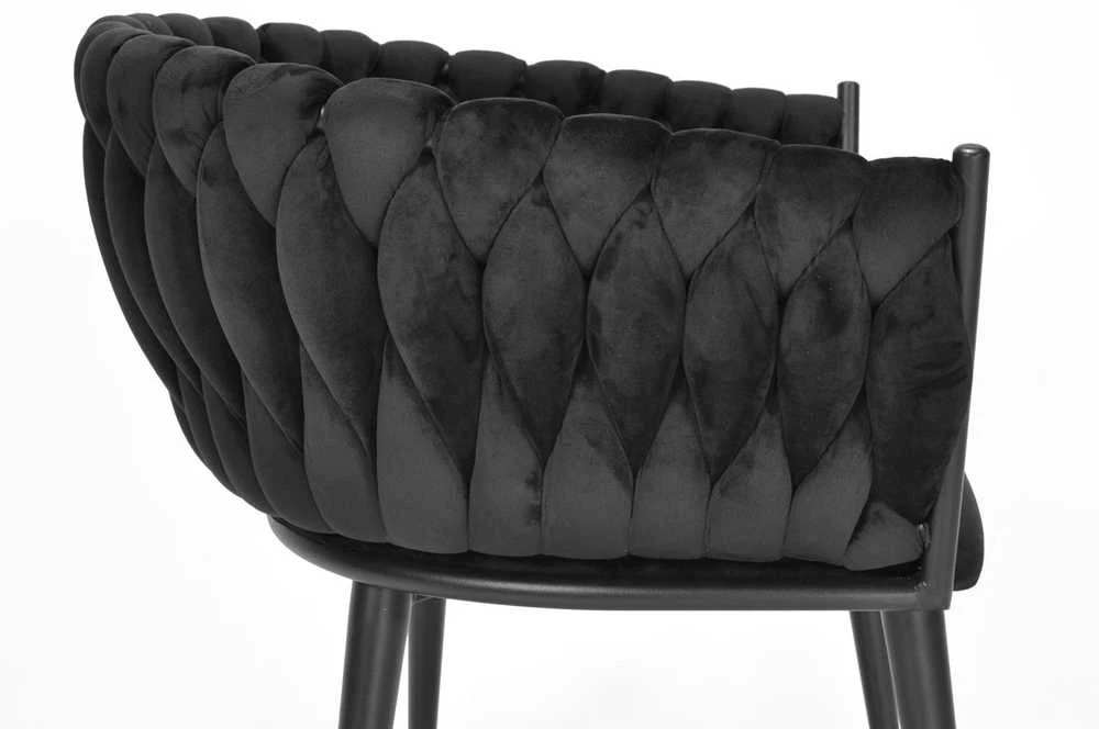„Kochni Glamour Modern Velvet“ svetainės kėdė su juodomis kojomis ir juodu aksomu