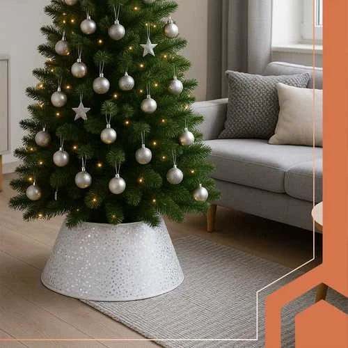 Christmas medžio cover 60x22cm sidabrinis Ruhhy 25361