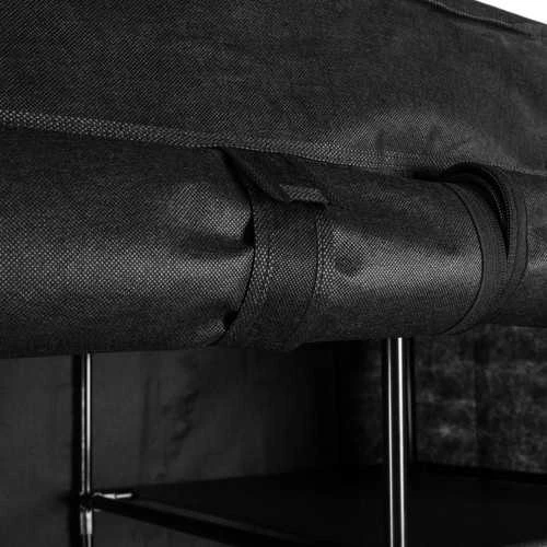 RUHHY Tekstilinis spinta 170x170cm Juoda, mobilus, 14 lentynų