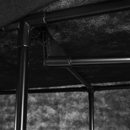 RUHHY Tekstilinis spinta 170x170cm Juoda, mobilus, 14 lentynų