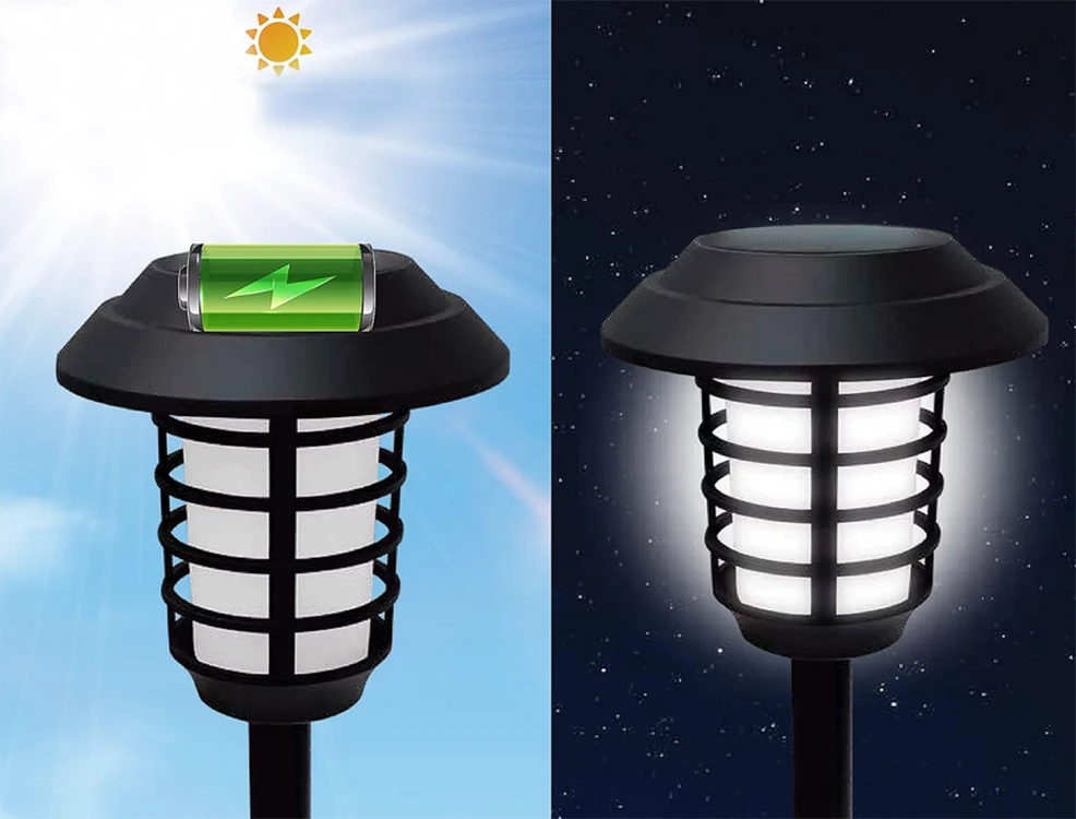 Saulės sodo lempa su RGB valdymu, IP65, ABS