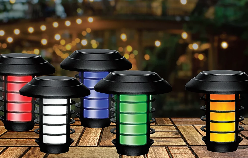 Saulės sodo lempa su RGB valdymu, IP65, ABS
